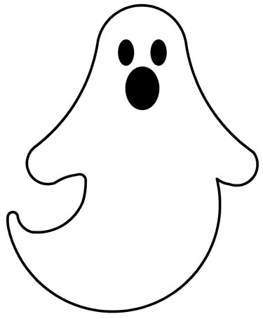 Patron, plantilla o molde gratis para broche fieltro forma fantasma Halloween