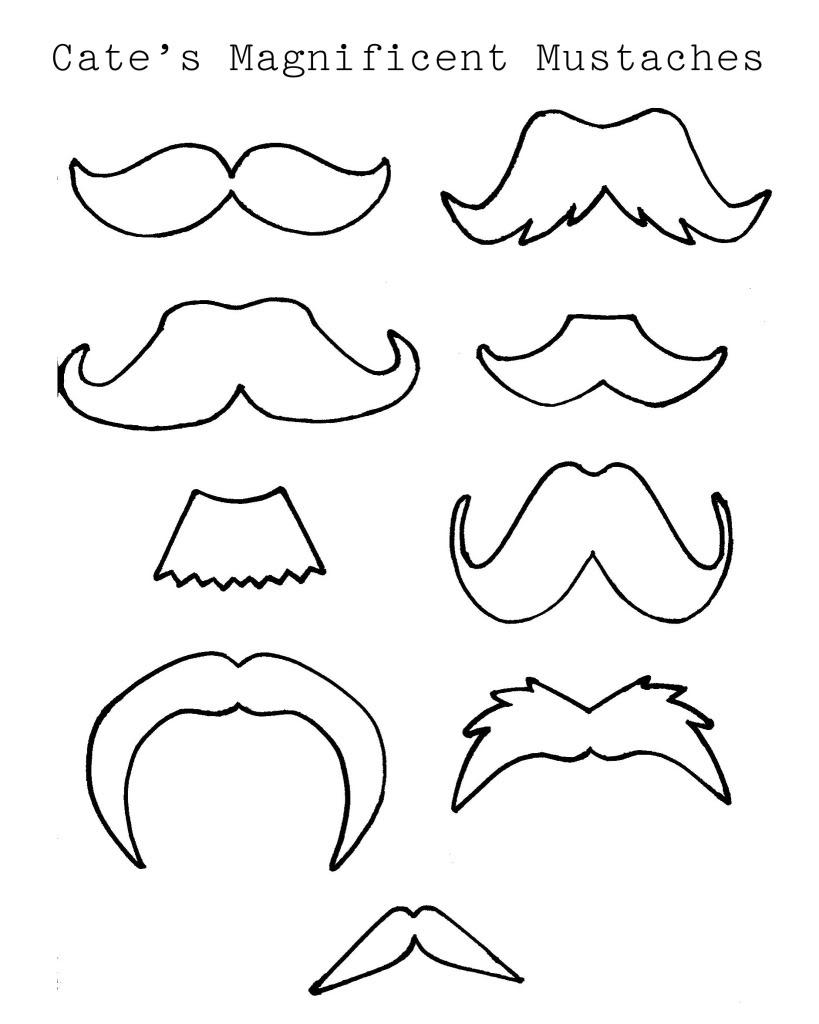 Molde o patrón para hacer bigotes de fieltro