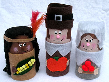 Muñecos y muñecas hechas con rollos de papel de wc y fieltro