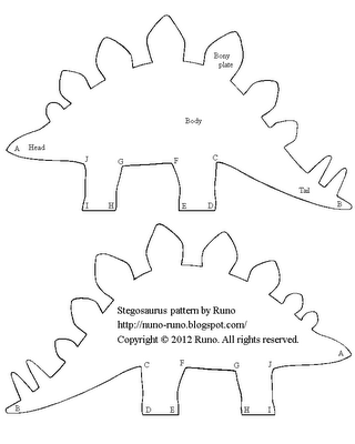 Dinosaurios hechos en fieltro con plantilla para descargar - Broches de  Fieltro