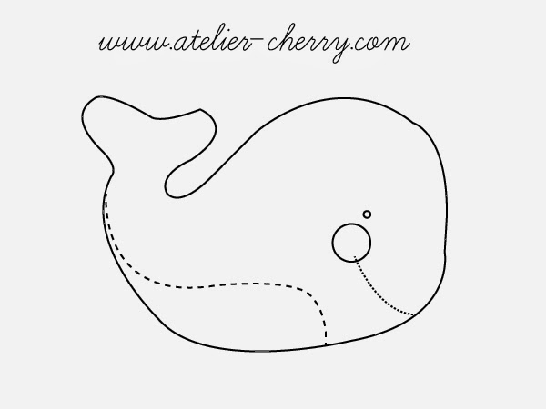 Descargar gratis patrón o molde ballena de fieltro
