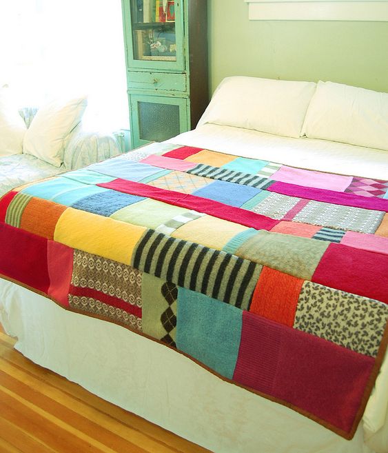 Colcha fieltro patchwork para cama