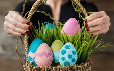 Cómo hacer una Cesta de Pascua con huevos de fieltro